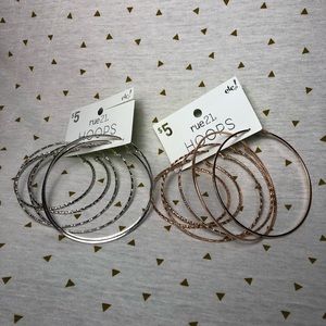Silver and Rose Gold Hoops
